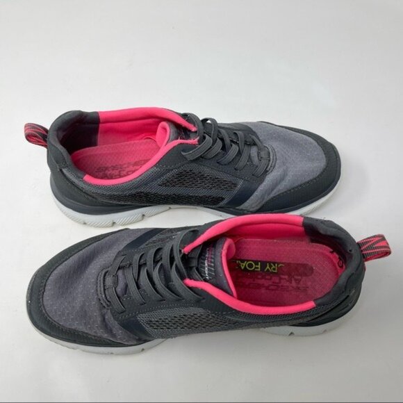 Skechers Gray And Pink Memory Foam Sneakers slip on 59872S size 6.5 - Picture 8 of 13